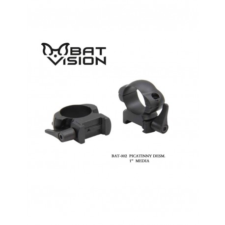 Anillas BAT VISION 1" desmontables carril Weaver - Medias