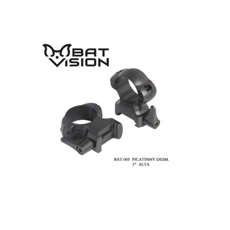 Anillas BAT VISION 1" desmontables carril Weaver - Altas