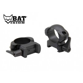 Anillas Reforzadas Weaver/Picatinny Bat Vision 30 mm 4 Tornillos Bajas