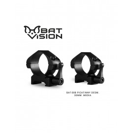 Anillas BAT VISION desmontables de 4 tornillos weaver 30mm Medias