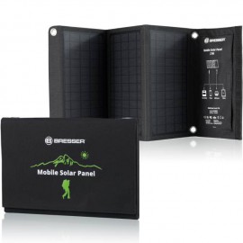 CARGADOR SOLAR MÓVIL BRESSER de 21 vatios con salida USB y DC