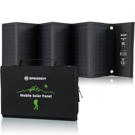 CARGADOR SOLAR MÓVIL BRESSER de 40 vatios con salida USB y DC