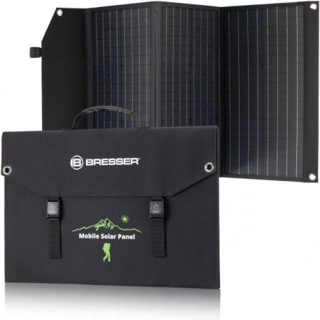 CARGADOR SOLAR MÓVIL BRESSER de 90 vatios con salida USB y CC