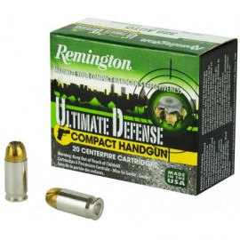 Munición Remington Ultimate Defense Compact - BJHP 9mm. corto - 102 grains
