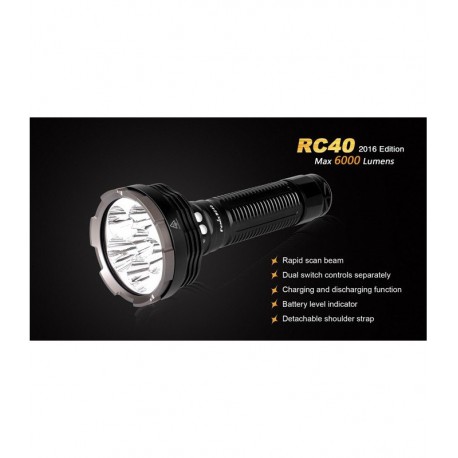 Linterna Led Fénix Rc40 6000 Lumens Y 6 Modos Recargable Corriente Y Coche