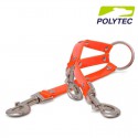 Acople triple Polytec 20cm x 16mm Naranja