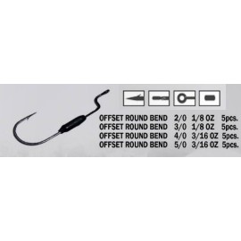 Anzuelo recto Offset Round Bend Plomado 1/8 Oz 2/0