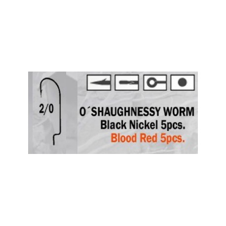 Anzuelo recto O'Shaughnessy Worm 2/0