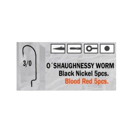Anzuelo recto O'Shaughnessy Worm 3/0